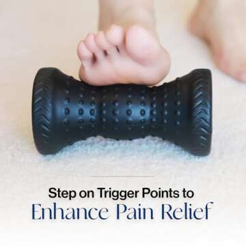 Tumaz Foot Roller, Foot Roller Massager Plantar Fasciitis – Ergonomic Foot Roller Massager for Arch Pain, Trigger Points & Deep Tissue, Portable - Reflexology Tool, Plantar Fasciitis Roller
