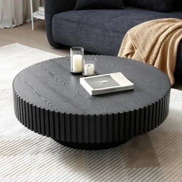 Buy JUSTONE 31.49" Black Round Coffee Table Online