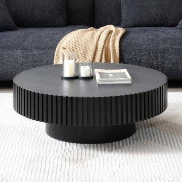 Buy JUSTONE 31.49" Black Round Coffee Table Online