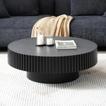 Buy JUSTONE 31.49" Black Round Coffee Table Online