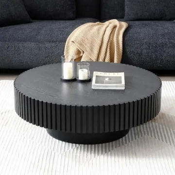 Buy JUSTONE 31.49" Black Round Coffee Table Online