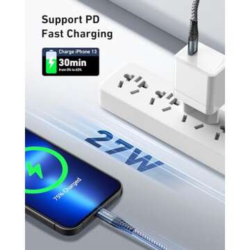 ohbox USB C to Lightning Cable 6FT 2Pack MFi Certified USBC iPhone Charger Cord Heavy Duty Type C iPhone Cable Compatible with iPhone 14 13 12 11 Pro Max Mini 8 Plus SE iPad and More