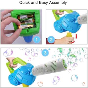 ArtCreativity Bubble Leaf Blower for Kids with 3 Refill Solutions, Bubble Toys for Toddlers 1-3, Birthday Gift Toys, Fun Outdoor Bubble Machine for Kids, Summer Outdoor Activities for Kids Ages 3-5.