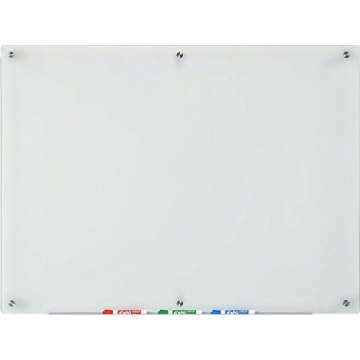 Audio-Visual Direct Frosted Glass Dry-Erase Board Set - 4' x 3' - Includes Hardware & Marker Tray