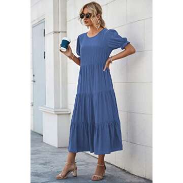 Floral Print Boho Midi Dress for Summer Elegance