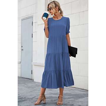 Floral Print Boho Midi Dress for Summer Elegance