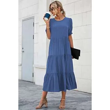 Floral Print Boho Midi Dress for Summer Elegance