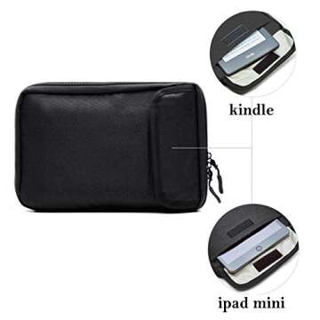 Travel Cable Organizer Case Tech Electronics Accessories Bag with 5 Cable Ties for Cable, iPad, Hard Drives, USB Charger