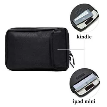 Travel Cable Organizer Case Tech Electronics Accessories Bag with 5 Cable Ties for Cable, iPad, Hard Drives, USB Charger