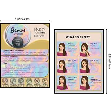 BRAWNA 50 Pack Microblading Aftercare Instruction Cards 4 x 5.5" inches - Microblading Supplies PMU ...