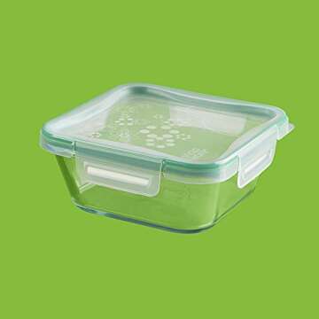 Snapware Total Solution 4-Pc Glass Food Storage Containers Set with Plastic Lids, 4-Cup & 1-Cup Squa...