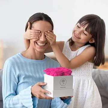 Forever Roses That Last A Year, Preserved Roses For Delivery Prime, Eternity Roses In A Box, Real Flowers In A box, Flowers For Delivery Prime Birthday, Valentines Day, Anniversary, 4 Pcs Pink…