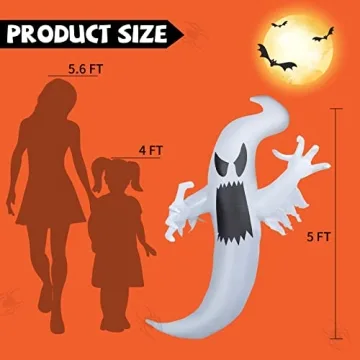 GOOSH 5FT Inflatable Hanging Ghost for Halloween Decor