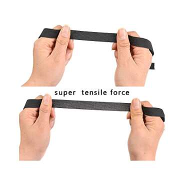 6PCS Black Elastic Bands for Wig Making Accessories Melting Band for Lace Wig Caps Making (1.5cm)