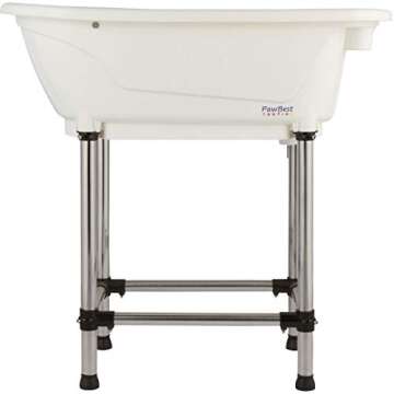 PawBest Dog Grooming Plastic Free Standing Bathtub for Small & Medium Sized Pets, for Indoor & Outdo...