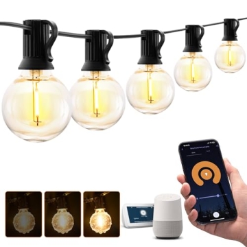 XMCOSY Smart Outdoor String Lights 100Ft Dimmable