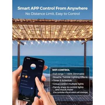 XMCOSY Smart Outdoor String Lights 100Ft Dimmable