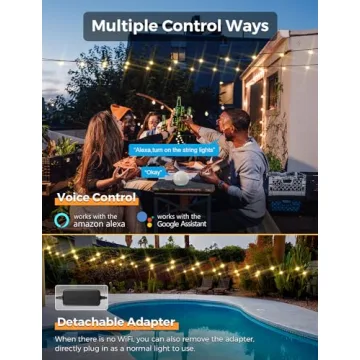 XMCOSY Smart Outdoor String Lights 100Ft Dimmable
