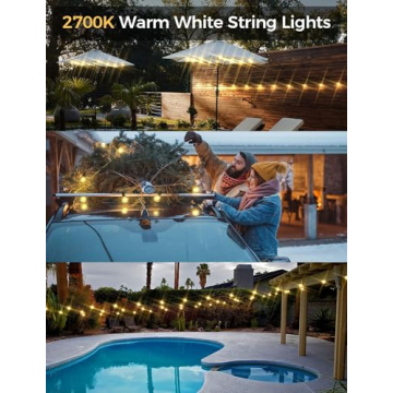 XMCOSY Smart Outdoor String Lights 100Ft Dimmable