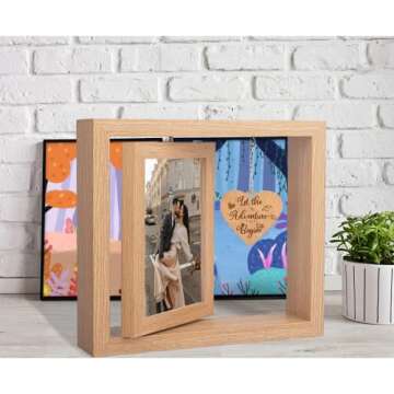 ISHINE Rotating Floating Let the Adventure Begins Picture Frame for Couples