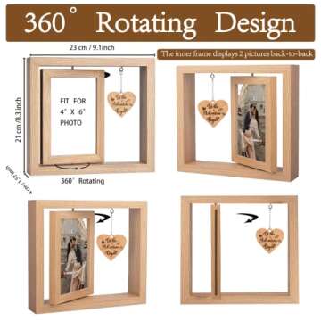 2023 Heart-Shaped Rotating Picture Frame for Couples