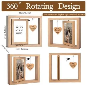 2023 Heart-Shaped Rotating Picture Frame for Couples