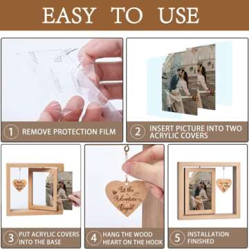 2023 Heart-Shaped Rotating Picture Frame for Couples