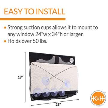 K&H Sturdy Cat Window Perch for Bird Watching & Comfort
