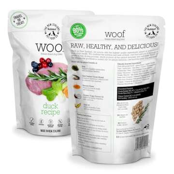 The New Zealand Natural Pet Food Co. Woof Freeze Dried Dog Food - Duck Recipe, High Protein, Complet...