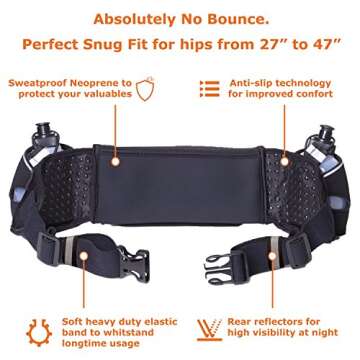 No.1 Hydration Belt by Runtasty - Premium Running Fuel Belt w/2 BPA-Free 10 oz Water Bottles, Tilt-U...