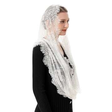 PAMOR Spanish Lace Mantilla Veil for Elegant Worship