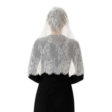 PAMOR Spanish Lace Mantilla Veil for Elegant Worship