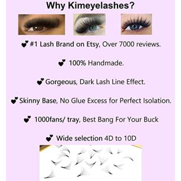 1000 Wispy Premade fans 0.05 0.07 Mixed Lengths 10-16mm 5D 7D Lashes Volume loose Fans C D Curl Hand...