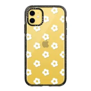 CASETiFY Impact Case for iPhone 11 - Ditsy Daisies - White - Clear Black