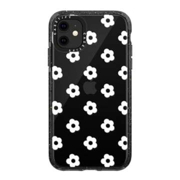 CASETiFY Impact Case for iPhone 11 - Ditsy Daisies - White - Clear Black