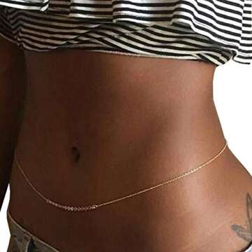 Sexy Gold Waist Chain Simple Bikini Belly Chains Summer Body Chain Beach Body Accessories Jewelry fo...