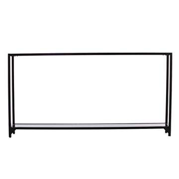 SEI Furniture Bergen Narrow Metal Console Table, Dining Room With Open Concept Living Space Glam Style Powder-Coated Iron, Black