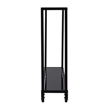 SEI Furniture Bergen Narrow Metal Console Table, Dining Room With Open Concept Living Space Glam Style Powder-Coated Iron, Black