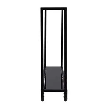 SEI Furniture Bergen Narrow Metal Console Table, Dining Room With Open Concept Living Space Glam Style Powder-Coated Iron, Black