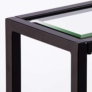 SEI Furniture Bergen Narrow Metal Console Table, Dining Room With Open Concept Living Space Glam Style Powder-Coated Iron, Black