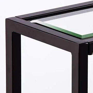 SEI Furniture Bergen Narrow Metal Console Table, Dining Room With Open Concept Living Space Glam Style Powder-Coated Iron, Black