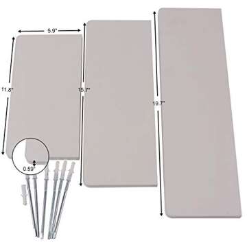 WUDENHOM White Floating Shelves Wall Mounted 3 Sets, Modern Wood Storage Shelves Matte Finish Hanging Shelves Cosmetics Candles Display Shelf | Bathroom, Bedroom, Office, Dorm Décor