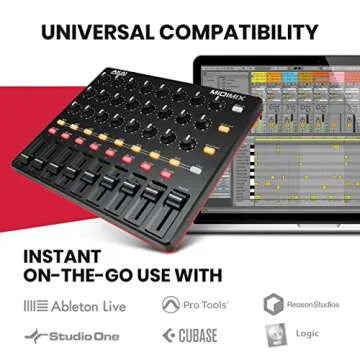 AKAI Professional MIDImix - USB MIDI Controller Mixer with Assignable Faders & Master Fader, 24 Knobs and 16 Buttons, 1 to 1 Mapping With Ableton Live