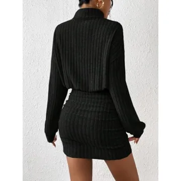 Trendy Women's Long Sleeve Sweater Dress for Fall 2024