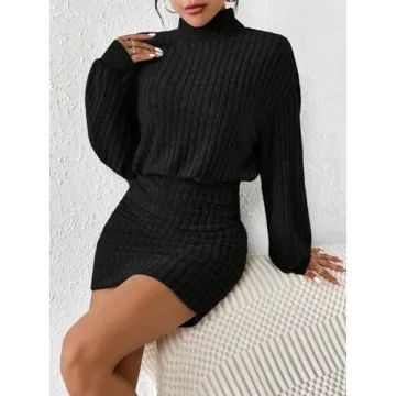 Trendy Women's Long Sleeve Sweater Dress for Fall 2024