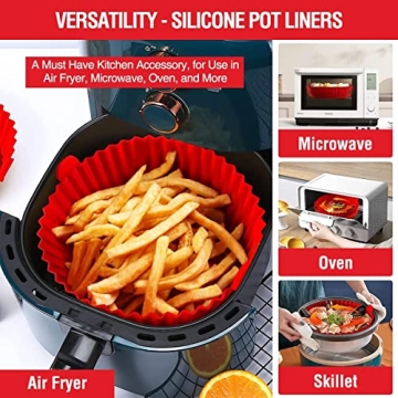 Reusable Air Fryer Silicone Liners Non-Stick Dishwasher Safe