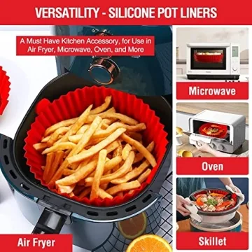 Reusable Air Fryer Silicone Liners Non-Stick Dishwasher Safe
