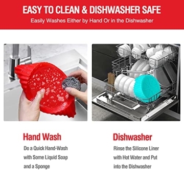 Reusable Air Fryer Silicone Liners Non-Stick Dishwasher Safe