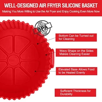 Reusable Air Fryer Silicone Liners Non-Stick Dishwasher Safe