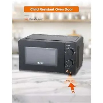 COMMERCIAL CHEF 0.6 Cubic Foot Microwave with 6 Power Levels, Small Microwave with Grip Handle, 700W Countertop Microwave with 30 Minute Timer and Mechanical Dial Controls, Black
